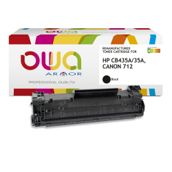 Toner remanufacturé OWA - standard - Noir - pour HP CB435A, CANON 712