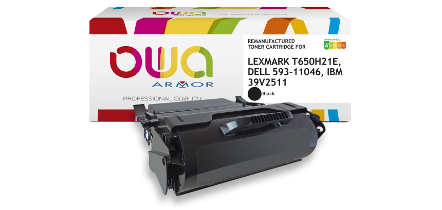 Toner remanufacturé OWA - haute capacité - Noir - pour LEXMARK T650H21E, DELL 593-11046, IBM 39V2511, TOSHIBA 6B000000475