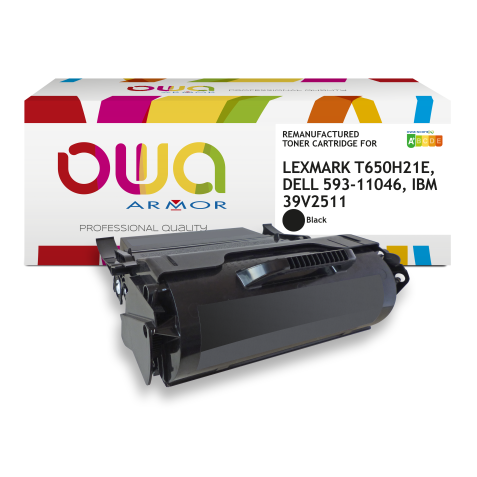 Toner remanufacturé OWA - haute capacité - Noir - pour LEXMARK T650H21E, DELL 593-11046, IBM 39V2511, TOSHIBA 6B000000475