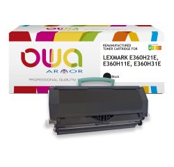 Toner remanufacturé OWA - haute capacité - Noir - pour LEXMARK E360H21E, E360H11E, E360H31E