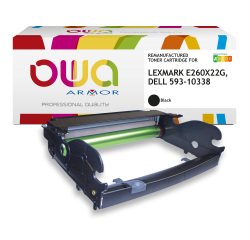 EN_Tambour remanufacturé OWA - standard - Noir - pour LEXMARK E260X22G, DELL 593-10338