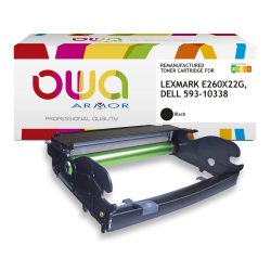 EN_Tambour remanufacturé OWA - standard - Noir - pour LEXMARK E260X22G, DELL 593-10338