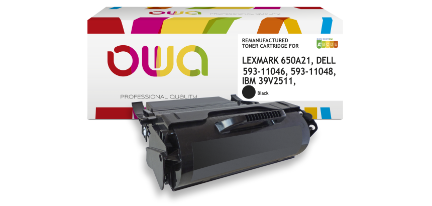Toner remanufacturé OWA - standard - Noir - pour LEXMARK T650A21E, T650A11E, X651A21E, X651A11E, DELL 593-11046, 593-11048, IBM 39V2511, 39V2967