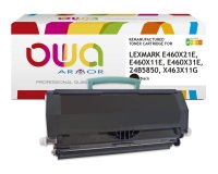 Toner remanufacturé OWA - haute capacité - Noir - pour LEXMARK E460X21E, E460X11E, E460X31E, 24B5850, X463X11G, X463X21G, X463X31G, DELL 593-10500, 593-10501, 593-10840, 593-10841, 593-10838, 593-10839, IBM 39V3202, 39V3203, 39V3204, 39V3206, OLIVETTI B0964