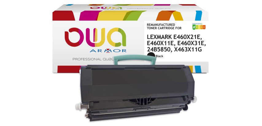 OWA Remanufactured Toner - High Capacity - Black - for LEXMARK E460X21E, E460X11E, E460X31E, 24B5850, X463X11G, X463X21G, X463X31G, DELL 593-10500, 593-10501, 593-10840, 593-10841, 593-10838, 593-10839, IBM 39V3202, 39V3203, 39V3204, 39V3206, OLIVETTI B0964