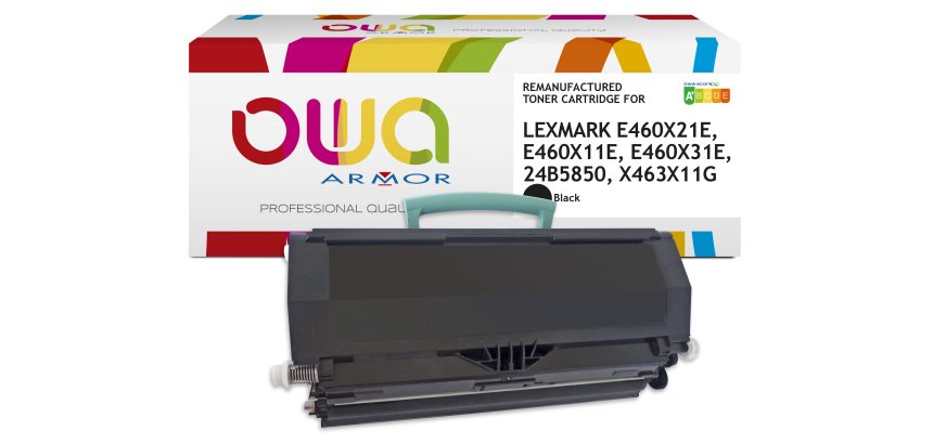 Toner remanufacturé OWA - haute capacité - Noir - pour LEXMARK E460X21E, E460X11E, E460X31E, 24B5850, X463X11G, X463X21G, X463X31G, DELL 593-10500, 593-10501, 593-10840, 593-10841, 593-10838, 593-10839, IBM 39V3202, 39V3203, 39V3204, 39V3206, OLIVETTI B0964