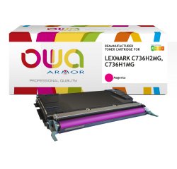 Toner remanufacturé OWA - haute capacité - pour LEXMARK C736H2MG, C736H1MG