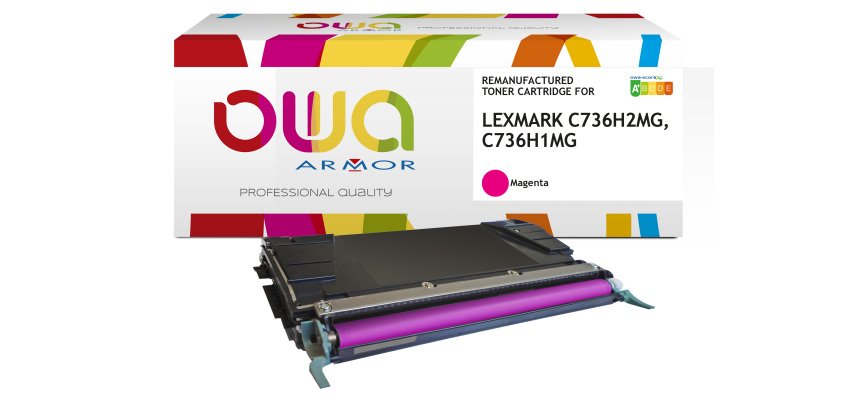 Toner remanufacturé OWA - haute capacité - pour LEXMARK C736H2CG, C736H1CG