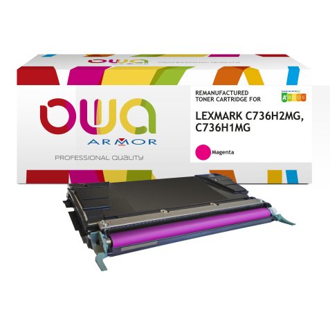 Toner remanufacturé OWA - haute capacité - pour LEXMARK C736H2CG, C736H1CG