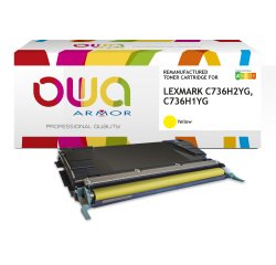 Toner remanufacturé OWA - haute capacité - pour LEXMARK C736H2CG, C736H1CG