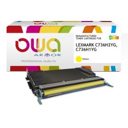 Toner remanufacturé OWA - haute capacité - pour LEXMARK C736H2CG, C736H1CG