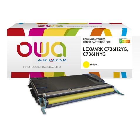 Toner remanufacturé OWA - haute capacité - pour LEXMARK C736H2MG, C736H1MG