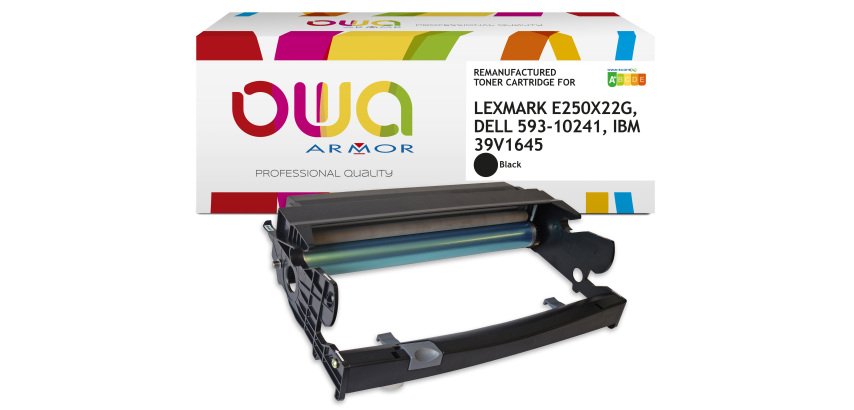 Tambour remanufacturé OWA - standard - Tambour Noir - pour LEXMARK E250X22G, DELL 593-10241, IBM 39V1645