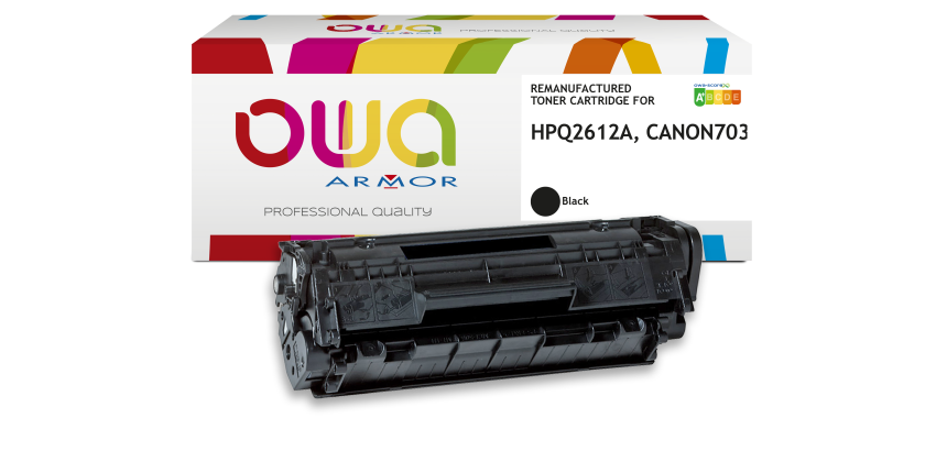 Toner remanufacturé OWA - très très haute capacité - Noir - pour HP Q2612A, CANON 703