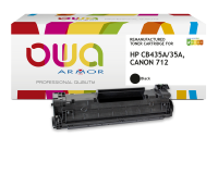 Toner remanufacturé OWA - très très haute capacité - Noir - pour HP CB435A, CANON 712