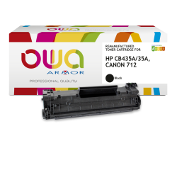 Toner remanufacturé OWA - très très haute capacité - Noir - pour HP CB435A, CANON 712