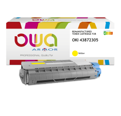EN_Toner remanufacturé OWA - standard - Jaune - pour OKI 43872305