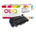 Toner remanufacturé OWA - standard - Noir - pour HP CE255A, CANON 724