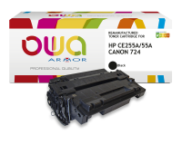 Toner remanufacturé OWA - standard - Noir - pour HP CE255A, CANON 724