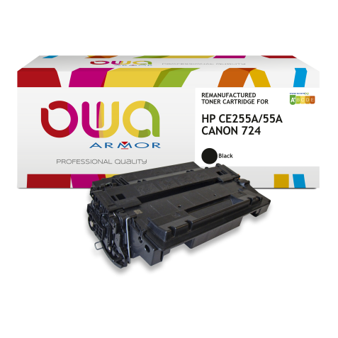 Toner remanufacturé OWA - standard - Noir - pour HP CE255A, CANON 724