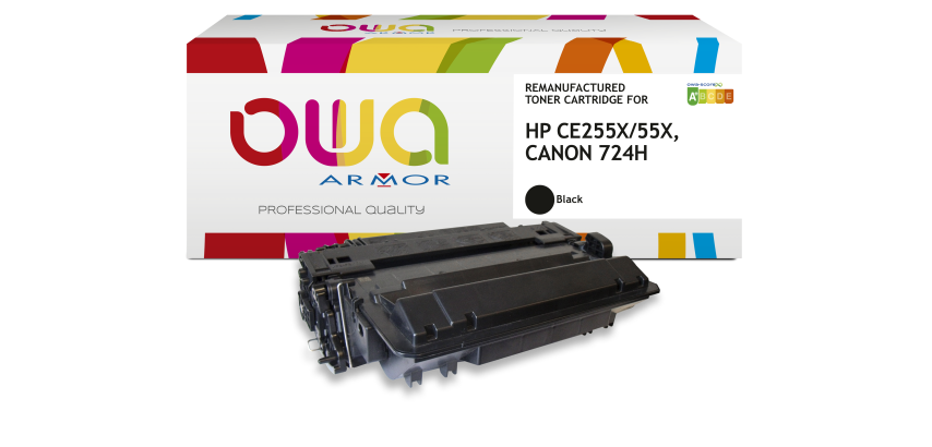 Remanufactured OWA toner - high capacity - Black - for HP CE255X, CANON 724H