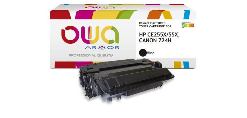 Toner remanufacturé OWA - haute capacité - Noir - pour HP CE255X, CANON 724H