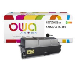 Toner remanufacturé OWA - standard - Noir - pour KYOCERA TK-360