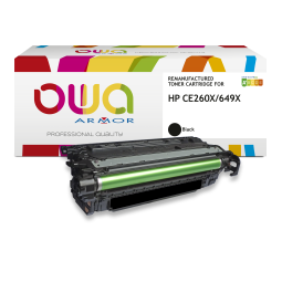 Toner remanufacturé OWA - haute capacité - Noir - pour HP CE260X