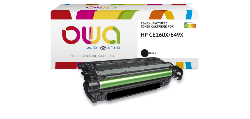 Toner remanufacturé OWA - haute capacité - Noir - pour HP CE260X