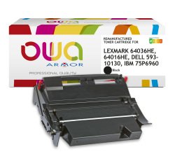 Toner remanufacturé OWA - très très haute capacité - Noir - pour LEXMARK 64036HE, 64016HE, DELL 593-10130, IBM 75P6960