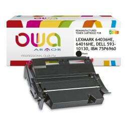 Toner remanufacturé OWA - très très haute capacité - Noir - pour LEXMARK 64036HE, 64016HE, DELL 593-10130, IBM 75P6960