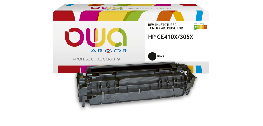 Toner remanufacturé OWA - haute capacité - Noir - pour HP CE410X