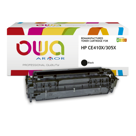 Toner remanufacturé OWA - haute capacité - Noir - pour HP CE410X