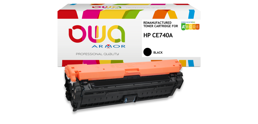 Toner remanufacturé OWA - standard - Noir - pour HP CE740A