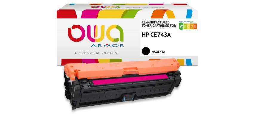 Toner remanufacturé OWA - standard - Magenta - pour HP CE743A