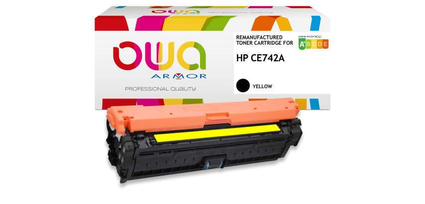Toner remanufacturé OWA - standard - Jaune - pour HP CE742A