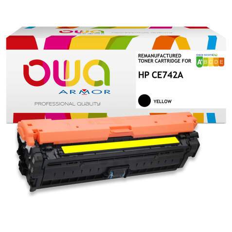 Toner remanufacturé OWA - standard - Jaune - pour HP CE742A