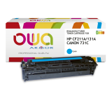 EN_Toner remanufacturé OWA - standard - Cyan - pour HP CF211A, CANON 731C