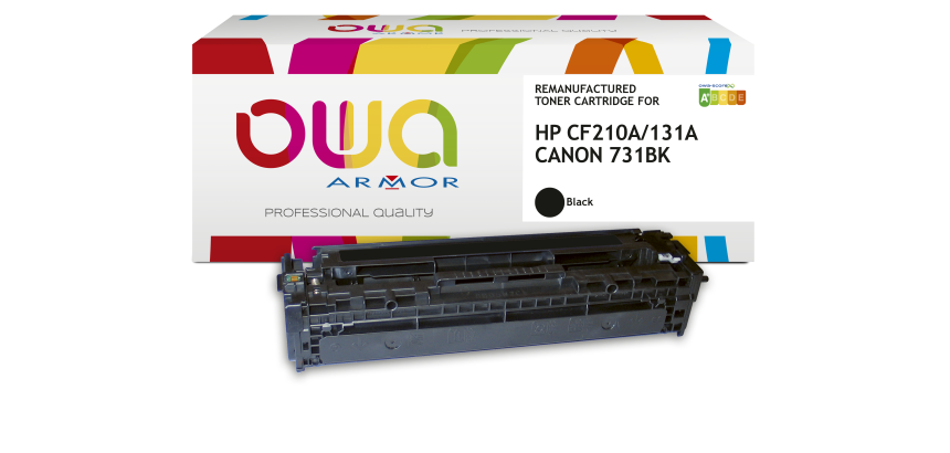 Toner remanufacturé OWA - standard - Noir - pour HP CF210A, CANON 731BK