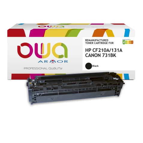 Toner remanufacturé OWA - standard - Noir - pour HP CF210A, CANON 731BK