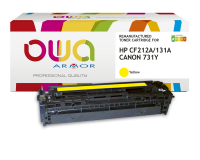 EN_Toner remanufacturé OWA - standard - Jaune - pour HP CF212A, CANON 731Y