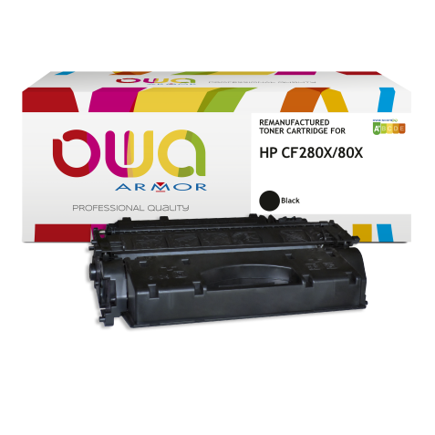 Toner remanufacturé OWA - très très haute capacité - Noir - pour HP CF280X