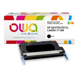 Toner remanufacturé OWA - très très haute capacité - Noir - pour HP Q6470A, CANON 711BK