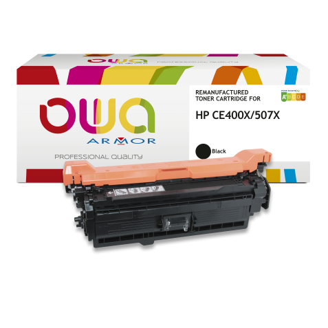 Toner remanufacturé OWA - haute capacité - Noir - pour HP CE400X