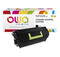 Toner remanufacturé OWA - haute capacité - Noir - pour LEXMARK 62D2H00, 62D2H0E