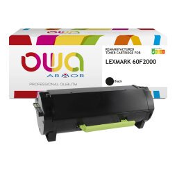 Toner remanufacturé OWA - standard - Noir - pour LEXMARK 60F2000