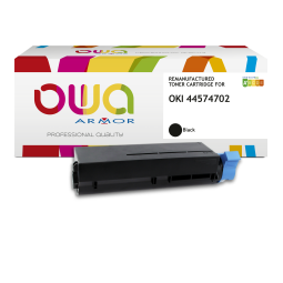 Toner remanufacturé OWA - standard - Noir - pour OKI 44574702