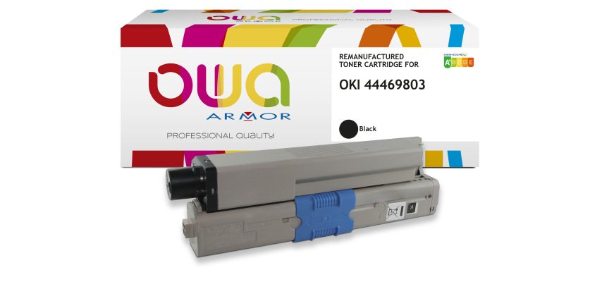 Toner remanufacturé OWA - standard - Noir - pour OKI 44469803