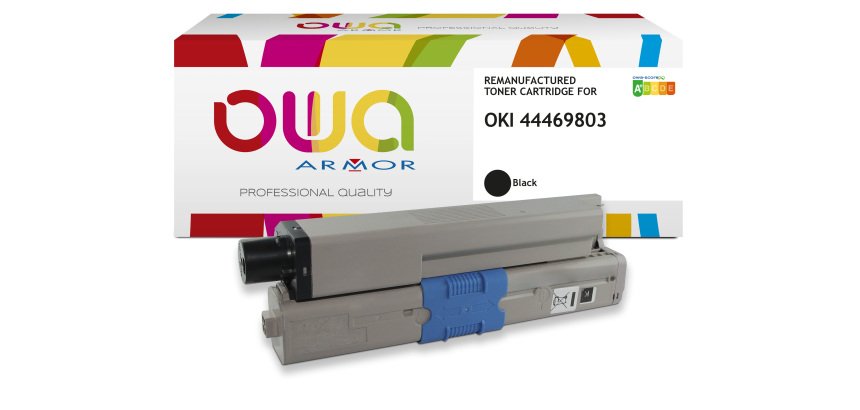 Toner remanufacturé OWA - standard - Noir - pour OKI 44469803