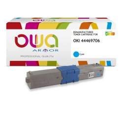 Toner remanufacturé OWA - standard - Cyan - pour OKI 44469706